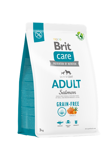 Brit Care Deri Ve Tüy Hassasiyeti Olan, Yetişkin Köpekler İçin, Tahılsız, Somonlu Kuru Mama 3 kg