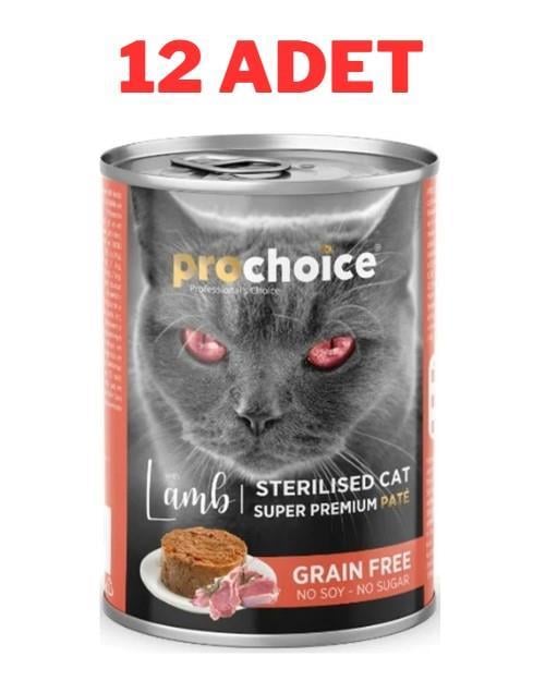 ProChoice Adult Cat Sterilised Lamb Pate Kedi Konservesi 12x400 gr