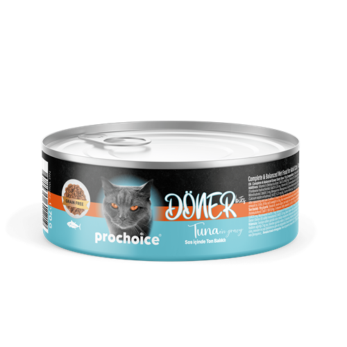 Prochoice Döner Tuna, Sos İçinde Ton Balıklı Tam & Dengeli Yetişkin Kedi Konservesi 12x70 gr