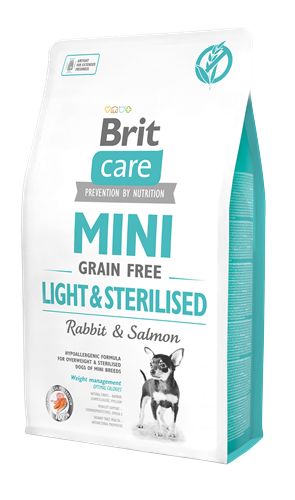 Brit Care Mini Irk Kısırlaştırılmış Köpekler İçin, Tahılsız, Hipoalerjenik Tavşan Etli Ve Somonlu Kuru Mama 2 kg