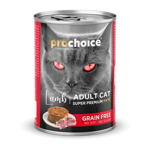 Prochoice Yetişkin Kediler İçin, Tahılsız, Kuzu Etli Ezme Konserve 12x400 gr