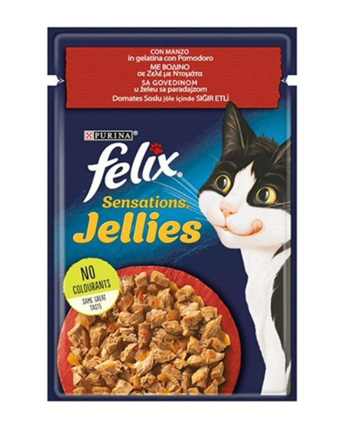 Felix Sensation Sığır Etli Domatesli Kedi Konservesi 85