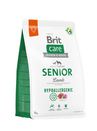 Brit Care Yaşlı Köpekler İçin, Tek Proteinli, Hipoalerjenik, Kuzu Etli Kuru Mama 3 kg