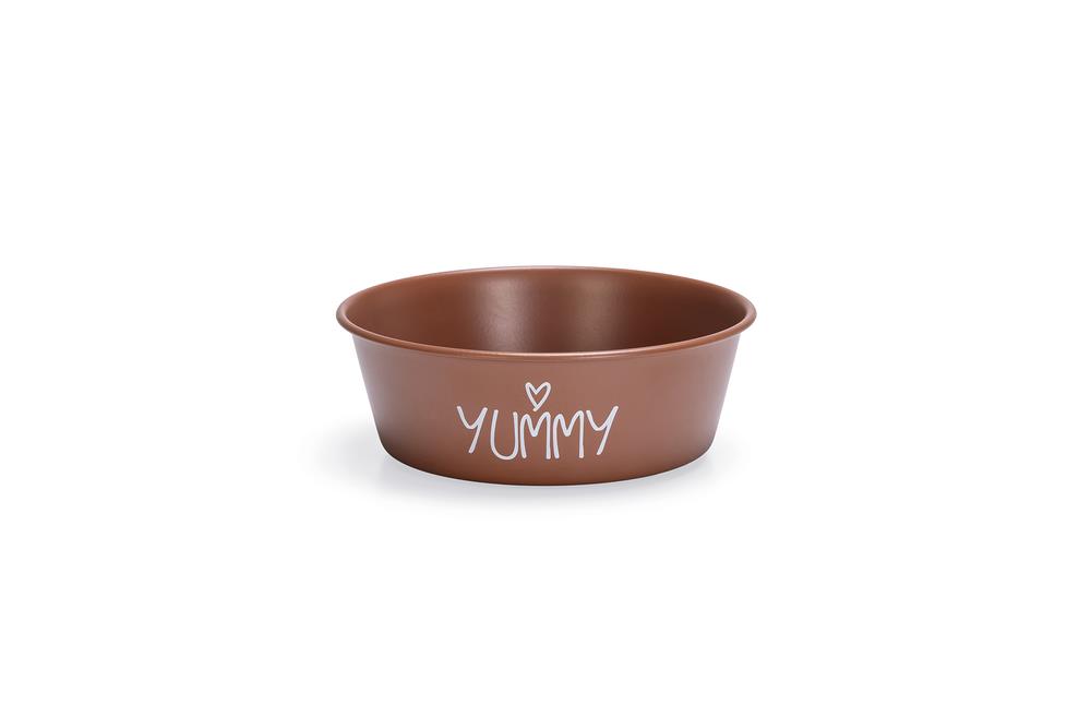 Beeztees Yavru Köpek Mama Su Kabı, Paslanmaz Çelik, Kaymaz Taban, Kiremit, 13cm, 470ml