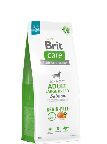 Brit Care Deri Ve Tüy Hassasiyeti Olan, Büyük Irk Yetişkin Köpekler İçin, Tahılsız, Somonlu Kuru Mama 12 kg