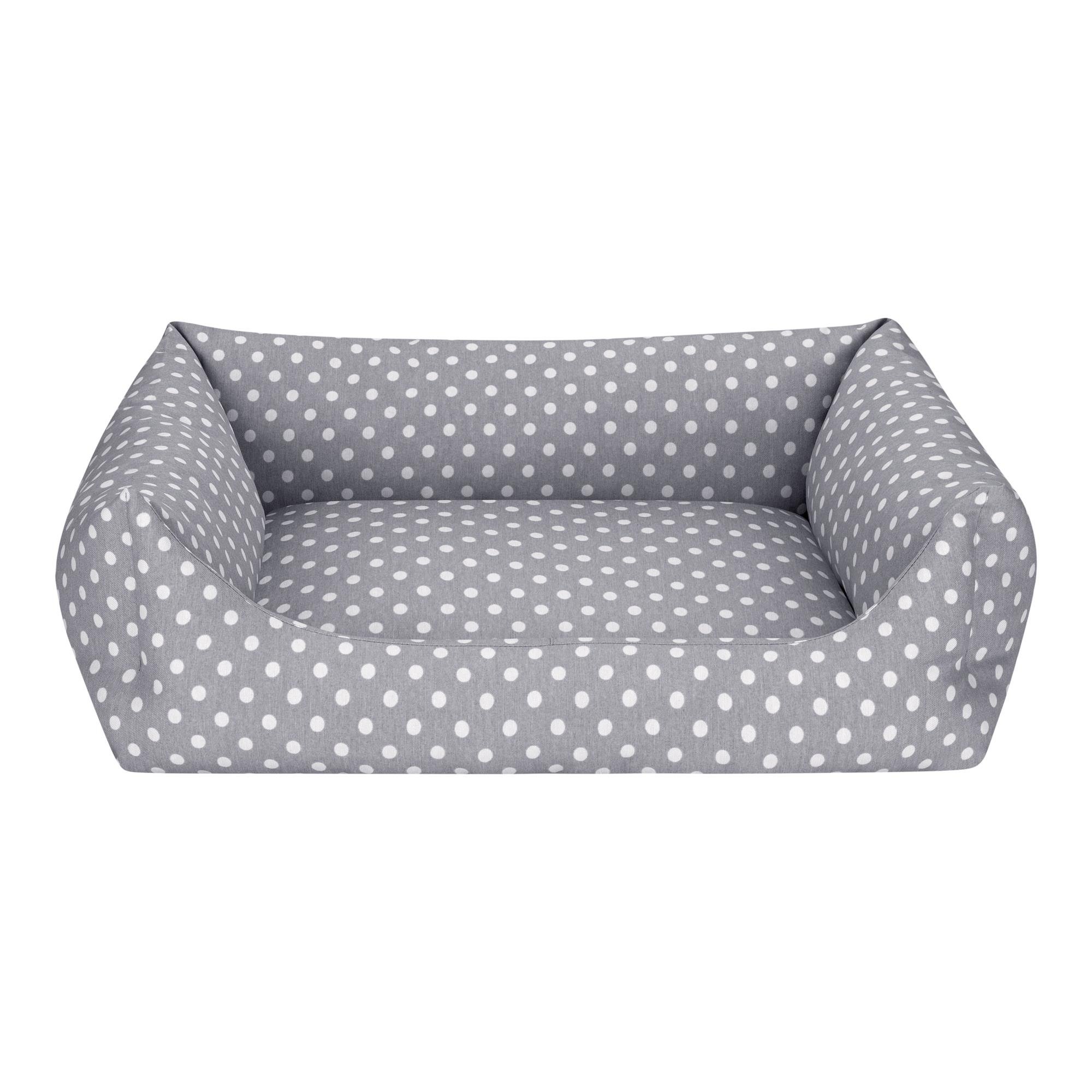 Pet Comfort Uniform Gri Puantiyeli Köpek Yatağı L 70x60cm