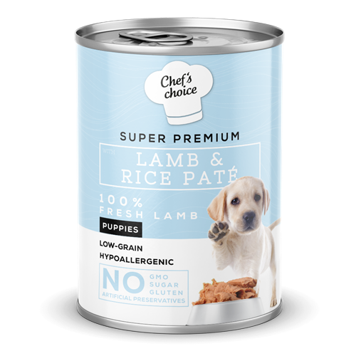 Chefs Choice Yavru Köpekler İçin, Hipoalerjenik, Kuzu Etli Ve Pirinçli Ezme 12x400 gr