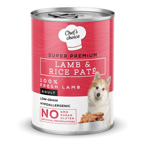 Chefs Choice Yetişkin Köpekler İçin, Hipoalerjenik, Kuzu Etli Ve Pirinçli Ezme 12x400 gr