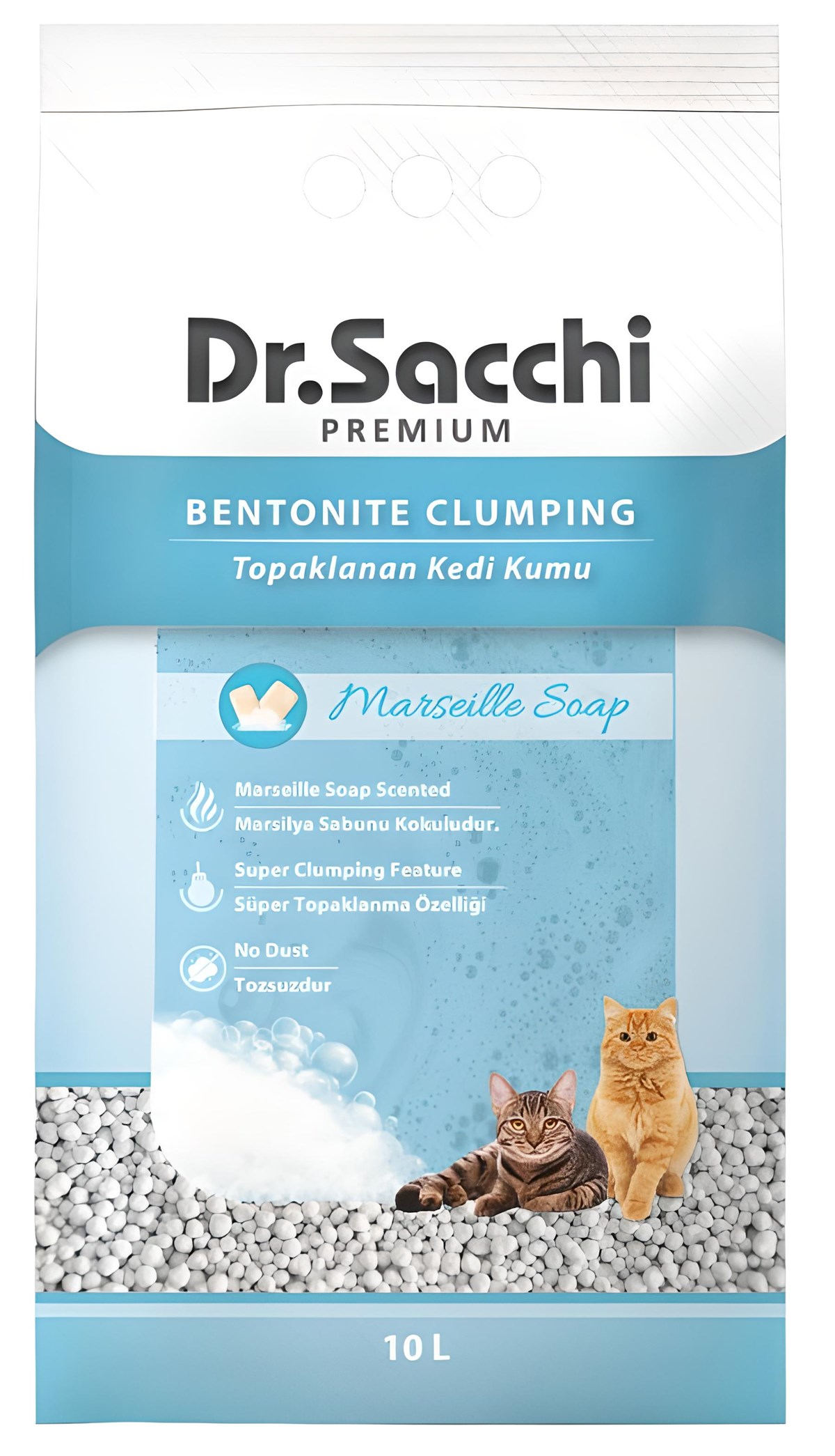 Dr.Sacchi Marsilya Sabunlu Bentonit Kedi Kumu 10 Lt