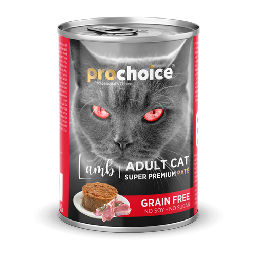 Prochoice Yetişkin Kediler İçin, Tahılsız, Kuzu Etli Ezme Konserve 12x400 gr