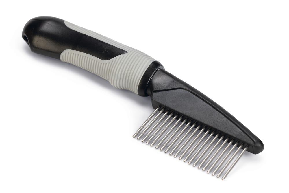 Beeztees Tüy Dökme Dönemi Köpek Tarağı, L, Siyah Gri, 21cm, 21x5,5x3cm