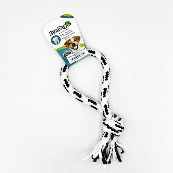 EuroDog Diş İpi Halka Tek Düğüm Siyah Beyaz 25 cm