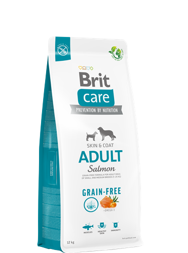 Brit Care Deri Ve Tüy Hassasiyeti Olan, Yetişkin Köpekler İçin, Tahılsız, Somonlu Kuru Mama 12 kg