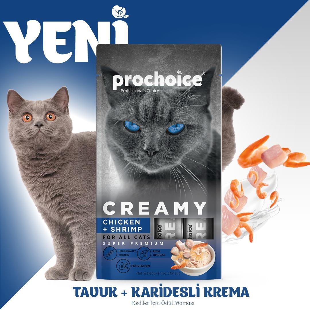 ProChoice Creamy Tavuklu Karidesli Krema Kedi Ödülü 4x15 Gr