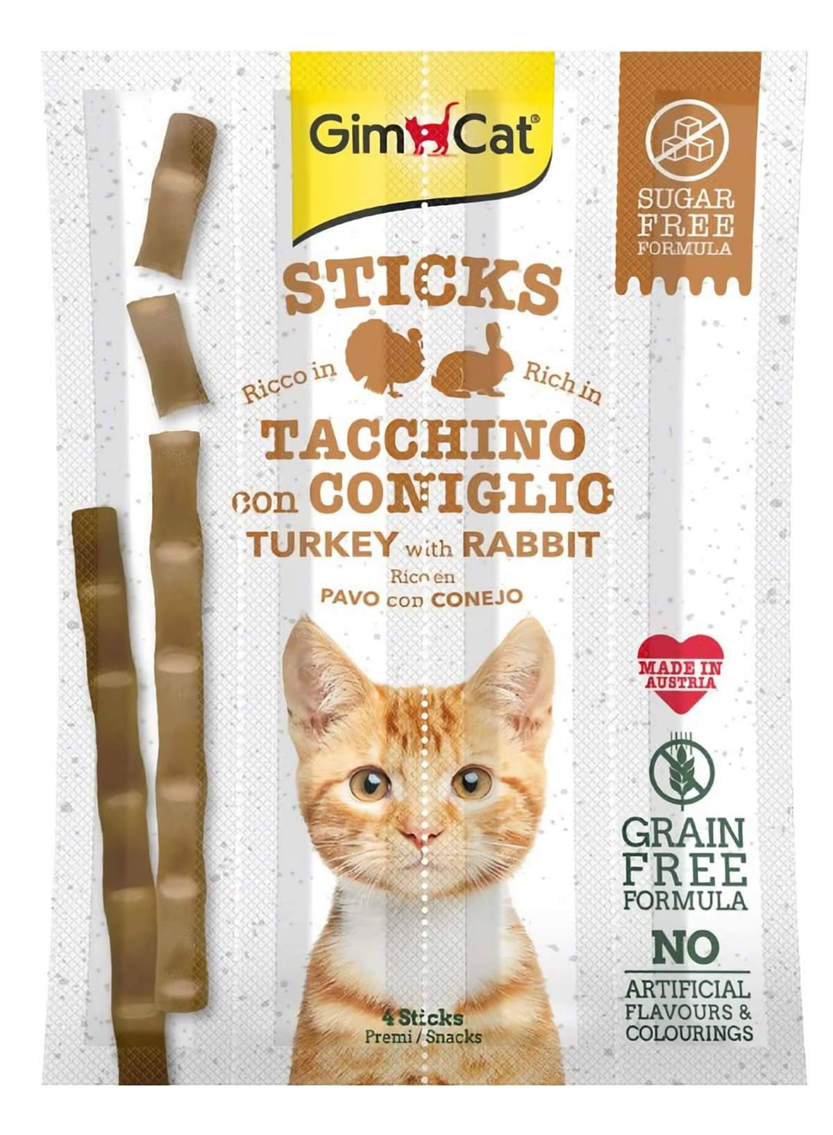 Gimcat Stick Hindili Tavşanlı Kedi Ödül Çubukları 4 lü 20 Gr
