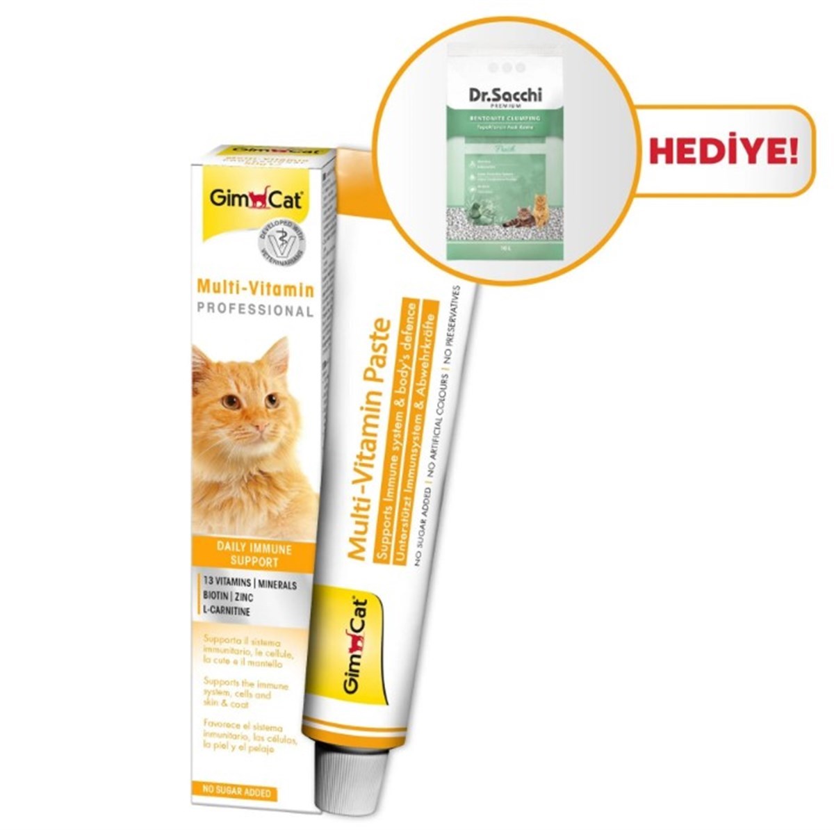 Gimcat Multivitamin 100 Gr+ Dr.Sacchi Fresh Kedi Kumu Hediye