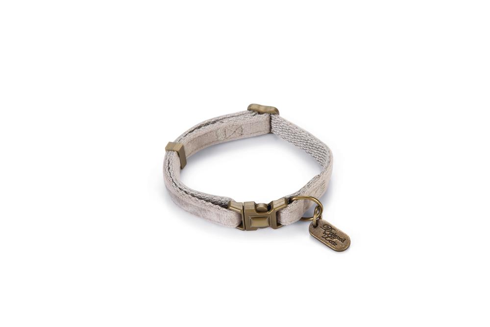 Beeztees DBL Köpek Tasması, Kadife, Gri, 20-30cm, 10mm