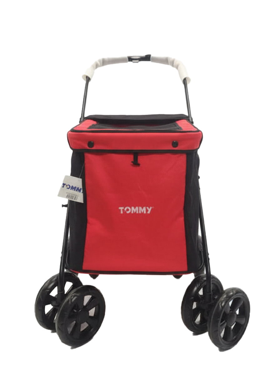 Tommy Evcil Hayvan Arabası Gri Kırmızı 102*62*105c Max 40kg