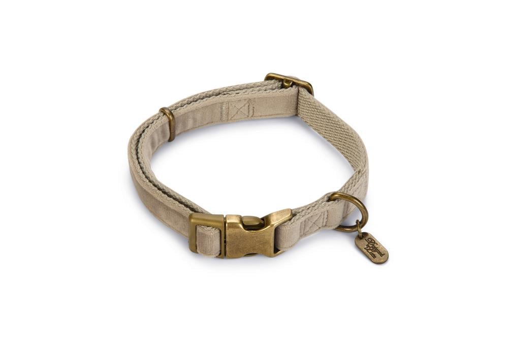 Beeztees DBL Köpek Tasması, Kadife, Gri, 35-50cm, 20mm