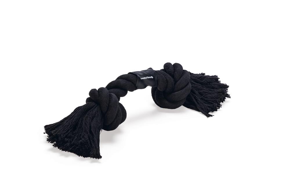 Beeztees Köpek Oyuncağı, Çift Düğümlü Diş İpi, Pamuk İplerden, Siyah, 40x8,5x7cm, 280gr