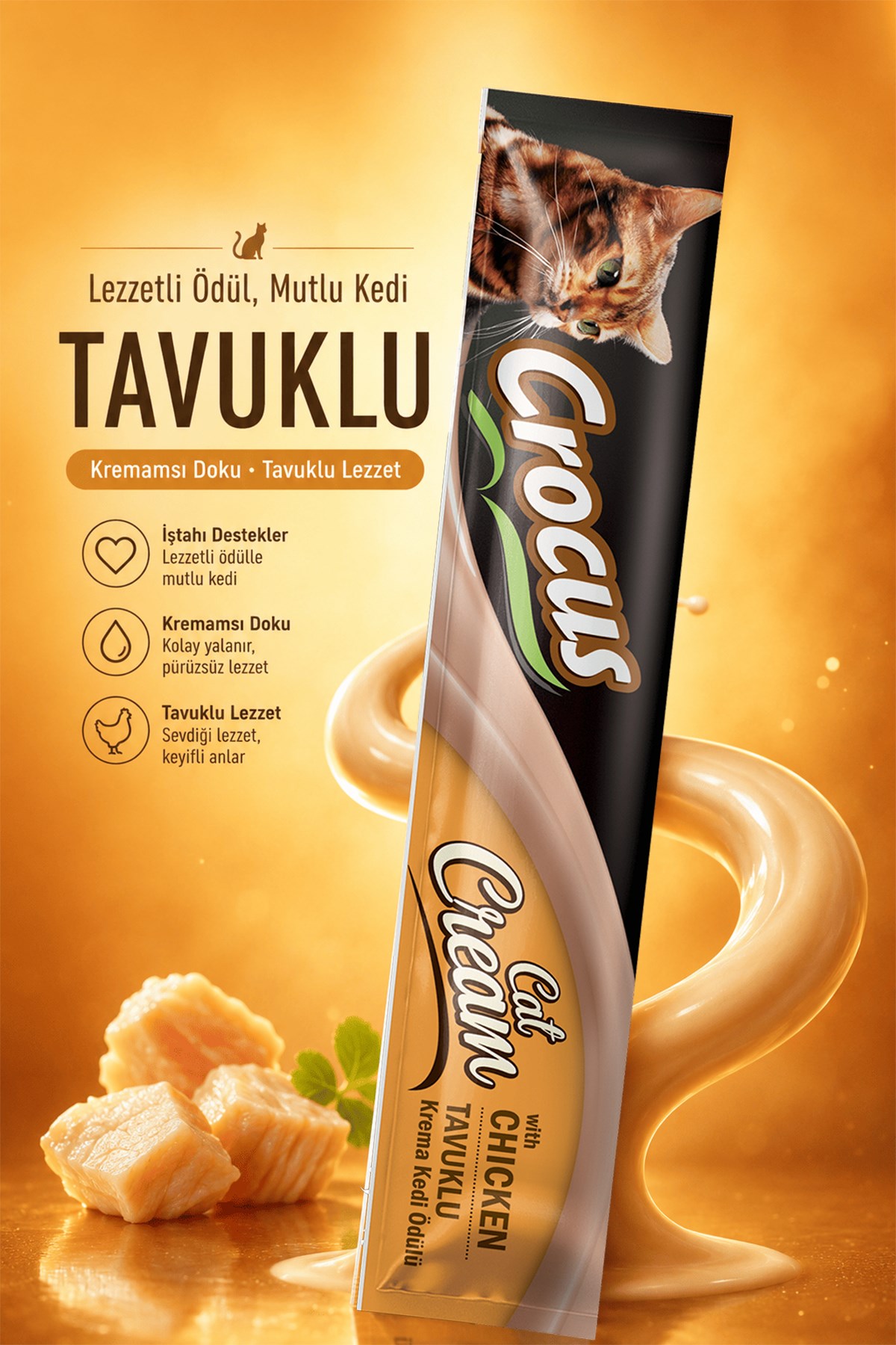 Crocus Tavuklu Krema Kedi Ödülü 4x15g