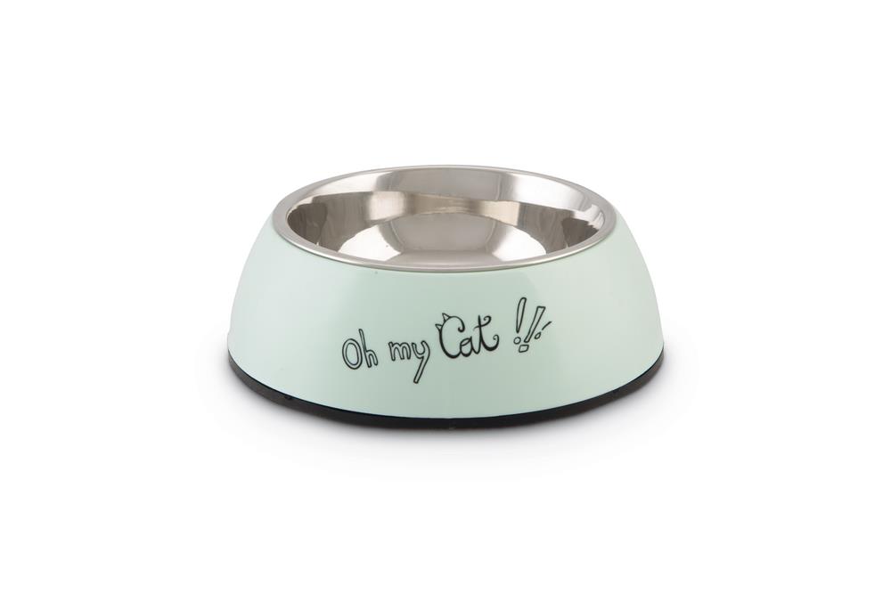 Beeztees Kedi Mama Su Kabı, Paslanmaz Çelik, Mint, 14x4,5cm, 160ml