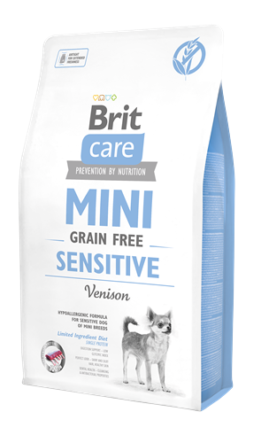 Brit Care Mini Irk Hassas Köpekler İçin, Tahılsız, Hipoalerjenik Geyik Etli Kuru Mama 2 kg
