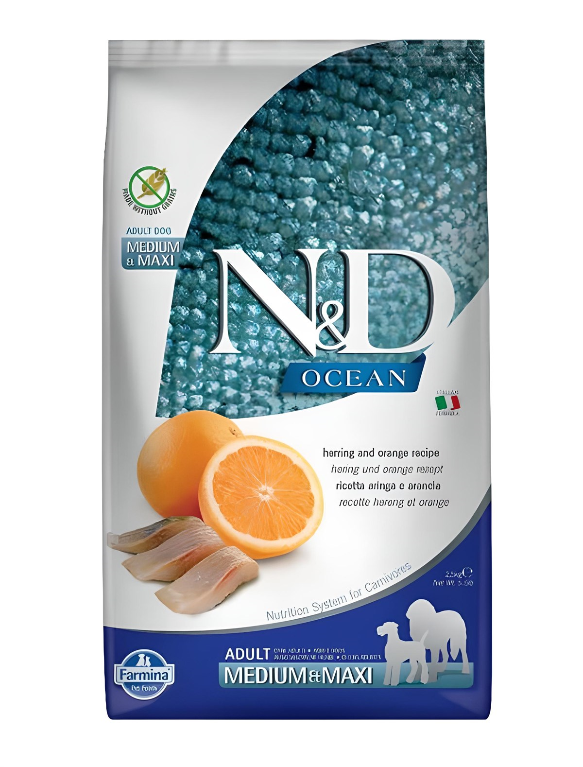 N&D Ocean Ringa Balık&Portakal Tahılsız Köpek Maması 2,5 Kg