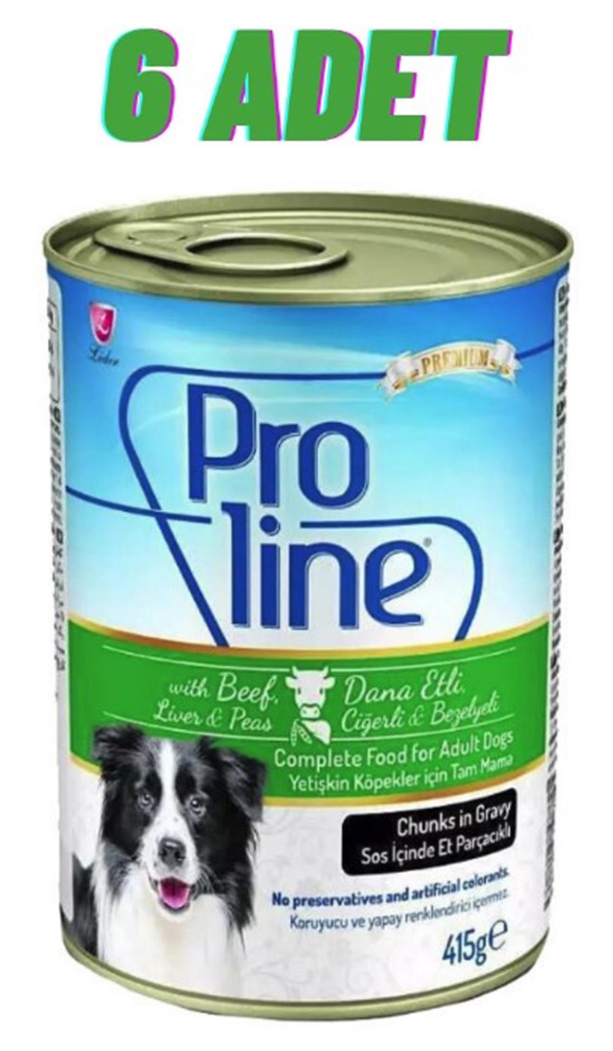 Proline Soslu Dana Etli Ciğerli Köpek Konservesi 6x405 Gr
