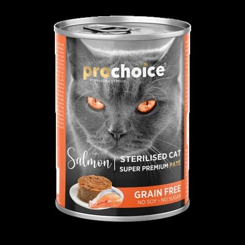 Prochoice Kısırlaştırılmış Kediler İçin, Tahılsız, Somon Balıklı Ezme Konserve 12x400 gr