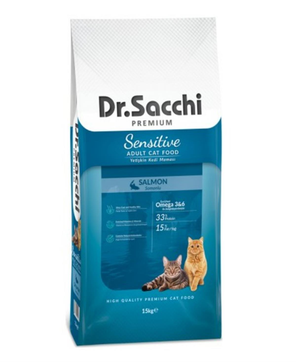 Dr.Sacchi Premium Sensitive Salmon Yetişkin Kedi Maması 15 Kg