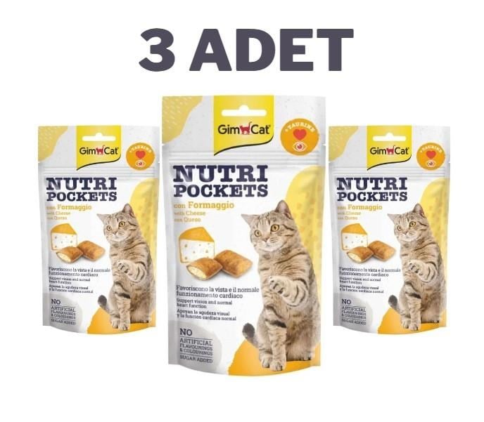 Gimcat Nutripockets Kedi Peynir Taurin Kedi Ödülü 3x60 Gr