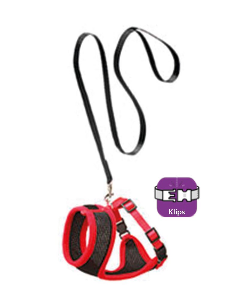Karlıe Kedi Göğüs Tasması 30cm Kırmızı/siyah