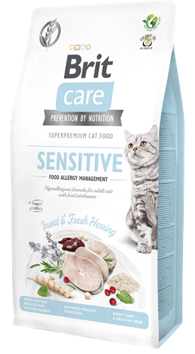 Brit Care Alerjileri Olan Yetişkin Kediler İçin, Tahılsız, Hipoalerjenik, Larva Ve Taze Ringa Balıklı Kuru Mama 7 kg