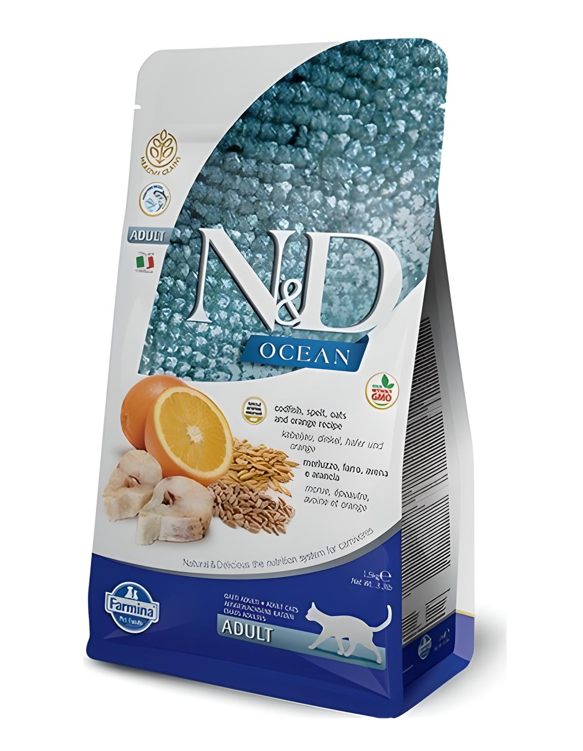 N&D Low Ocean Morina Balık&Portakallı Yetişkin Kedi Maması 1,5 Kg