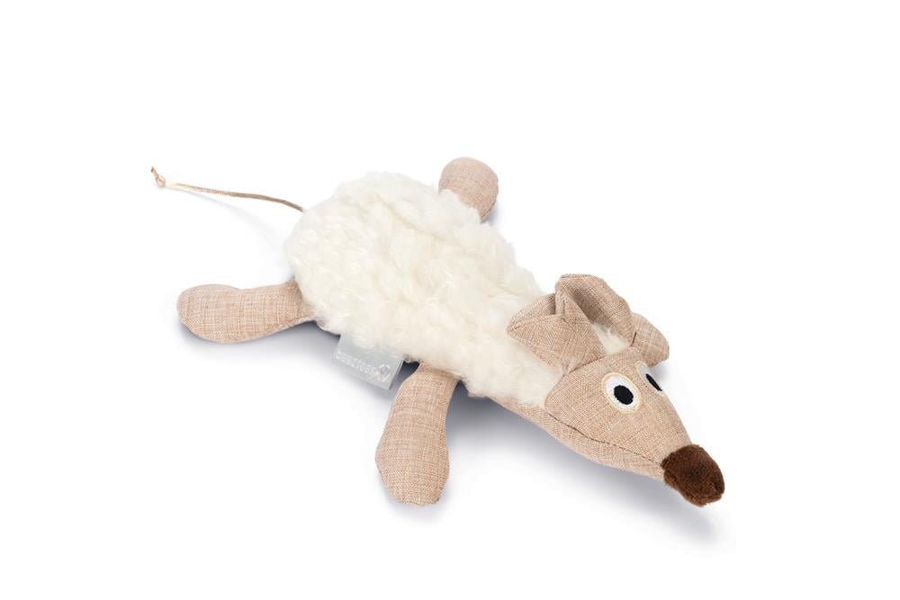 Beeztees Kedi Oyuncağı, Fare, Peluş, Beyaz, 17x13x4cm