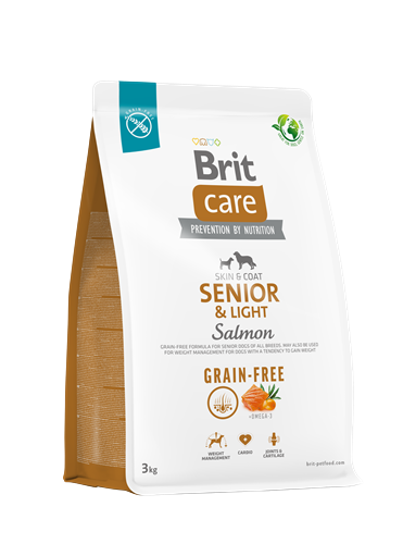 Brit Care Kilo Kontrolü Ve Deri - Tüy Hassasiyeti Olan Yaşlı Köpekler İçin, Tahılsız, Somonlu Kuru Mama 3 kg