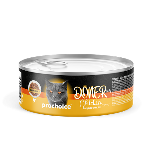 Prochoice Döner Chicken, Sos İçinde Tavuk Etli Tam & Dengeli Yetişkin Kedi Konservesi 12x70 gr