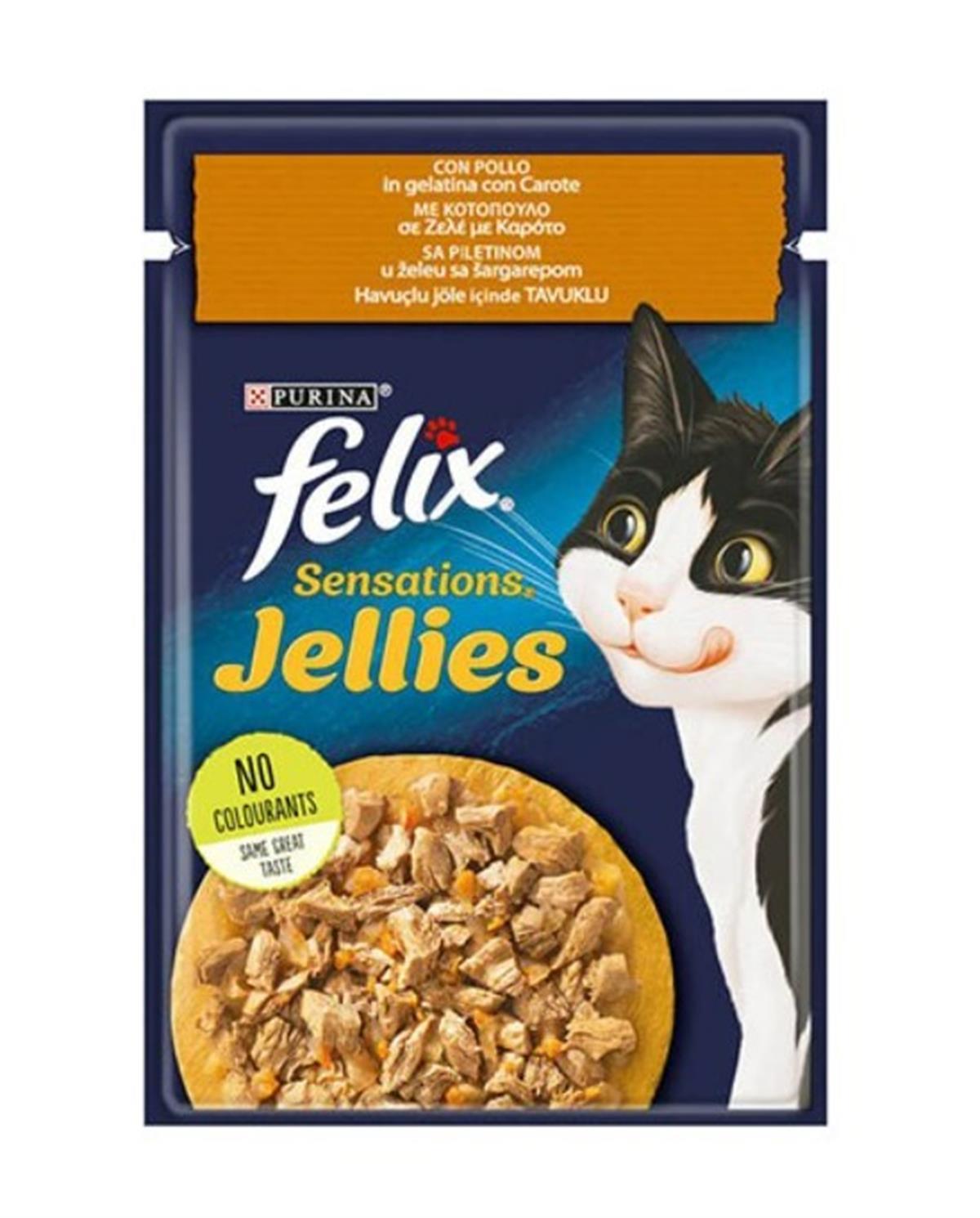 Felix Sensations Tavuk Havuç Jel Pouch Kedi Konservesi 85 Gr