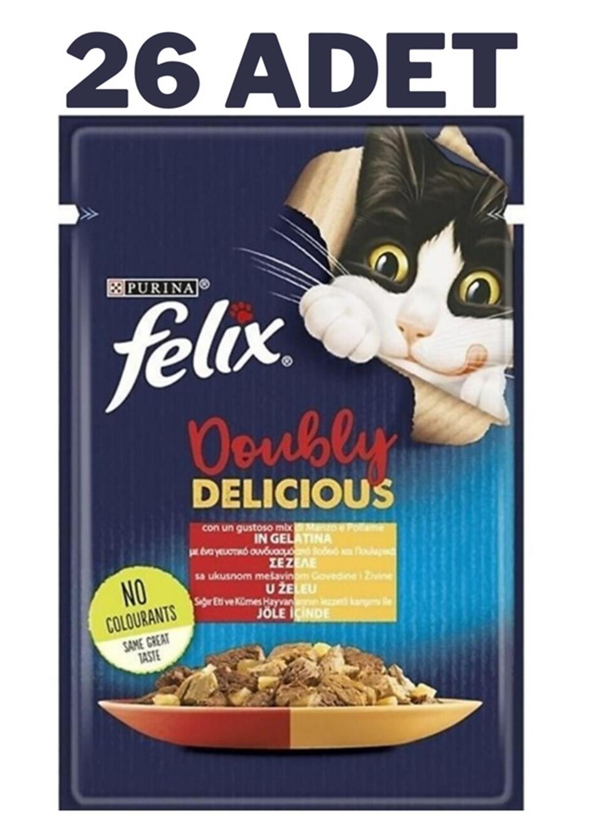 Felix Çifte Lezzet Etli Ve Kanatlı Kedi Konservesi 26x85 Gr