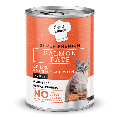 Chefs Choice Yetişkin Kediler İçin, Tahılsız, Hipoalerjenik, Somon Balıklı Ezme 12x400 gr