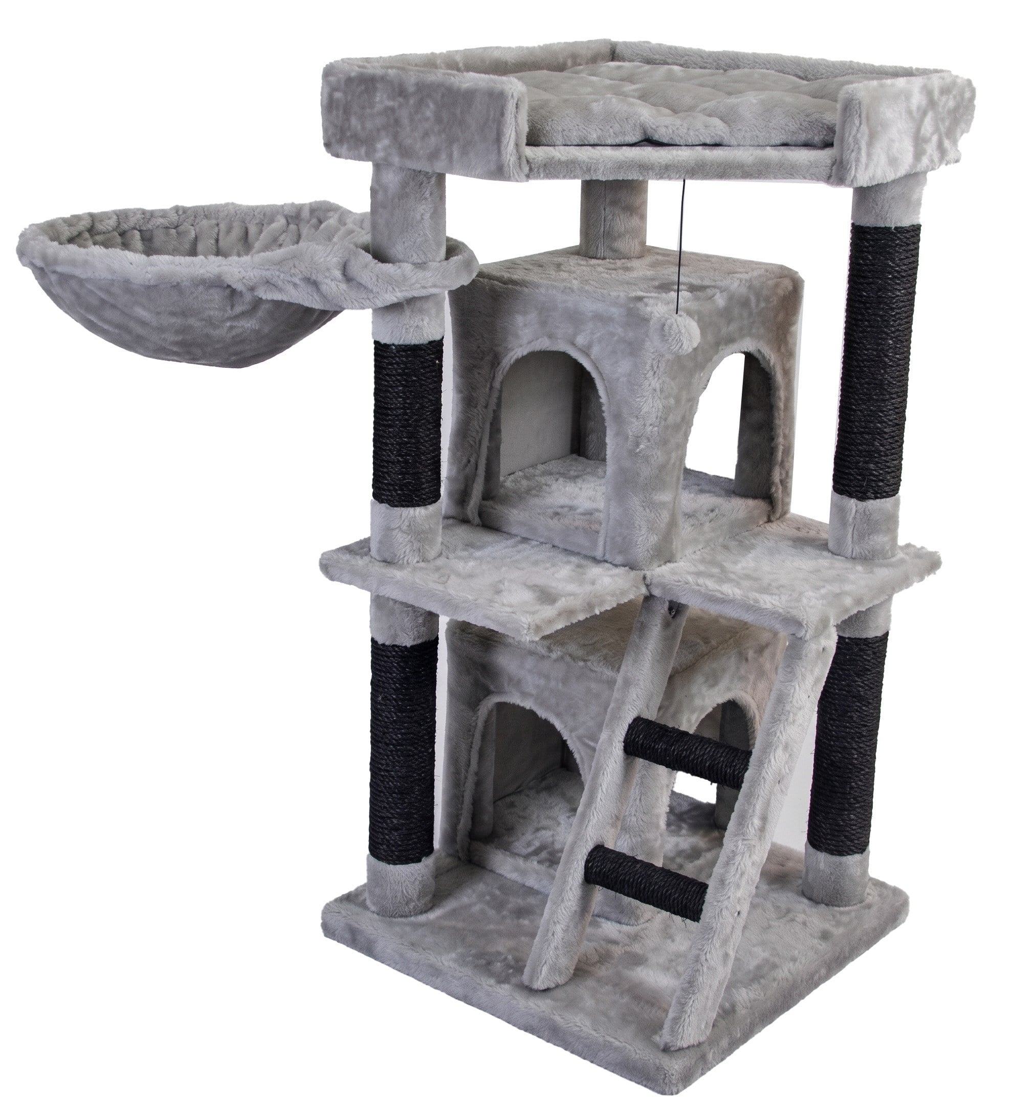 Tommy Çok Katlı Lüks Kedi 50x50x98 Evli Tırmalama Gri