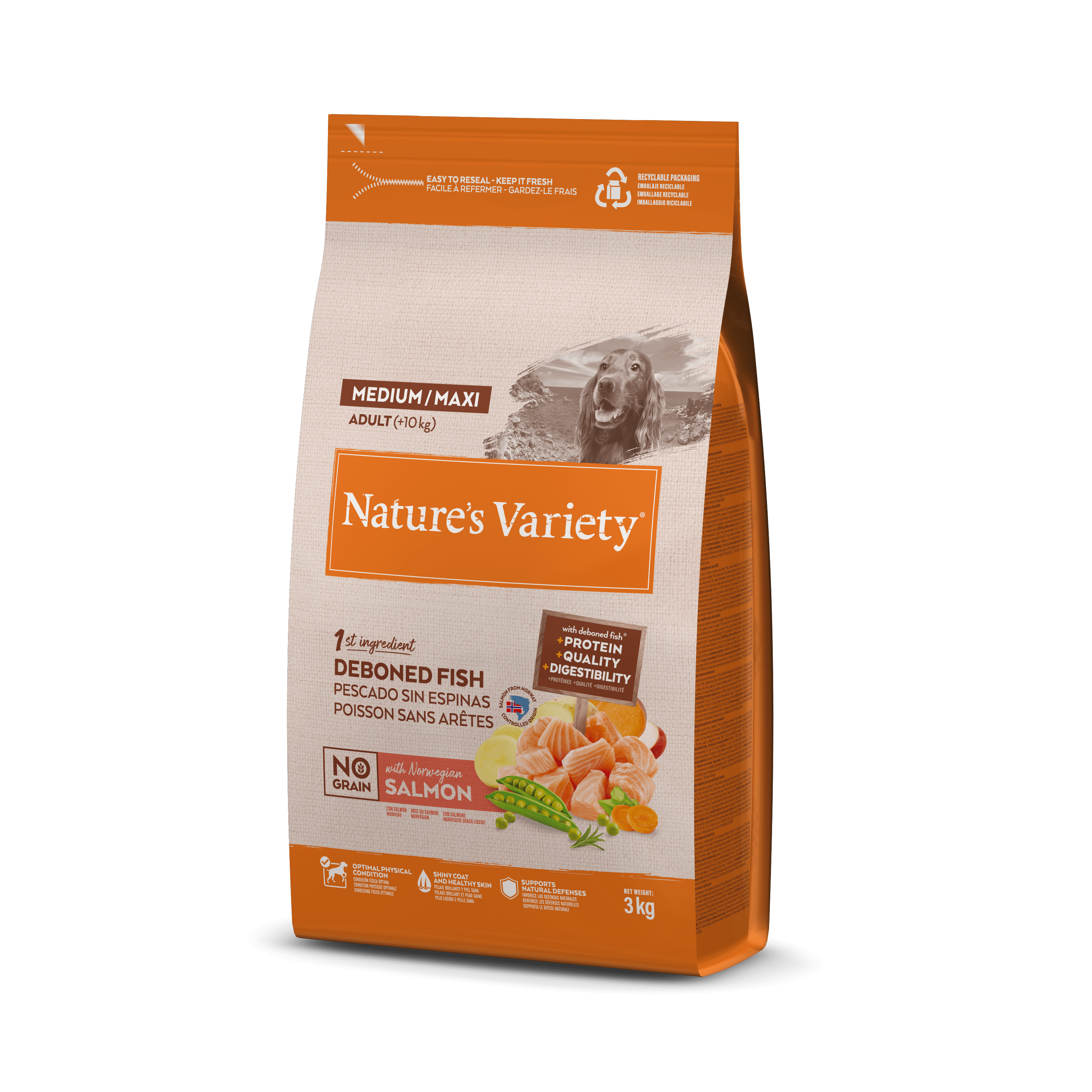 N.v. Dog No Graın Medıum/maxı Adult Salmon 3kg