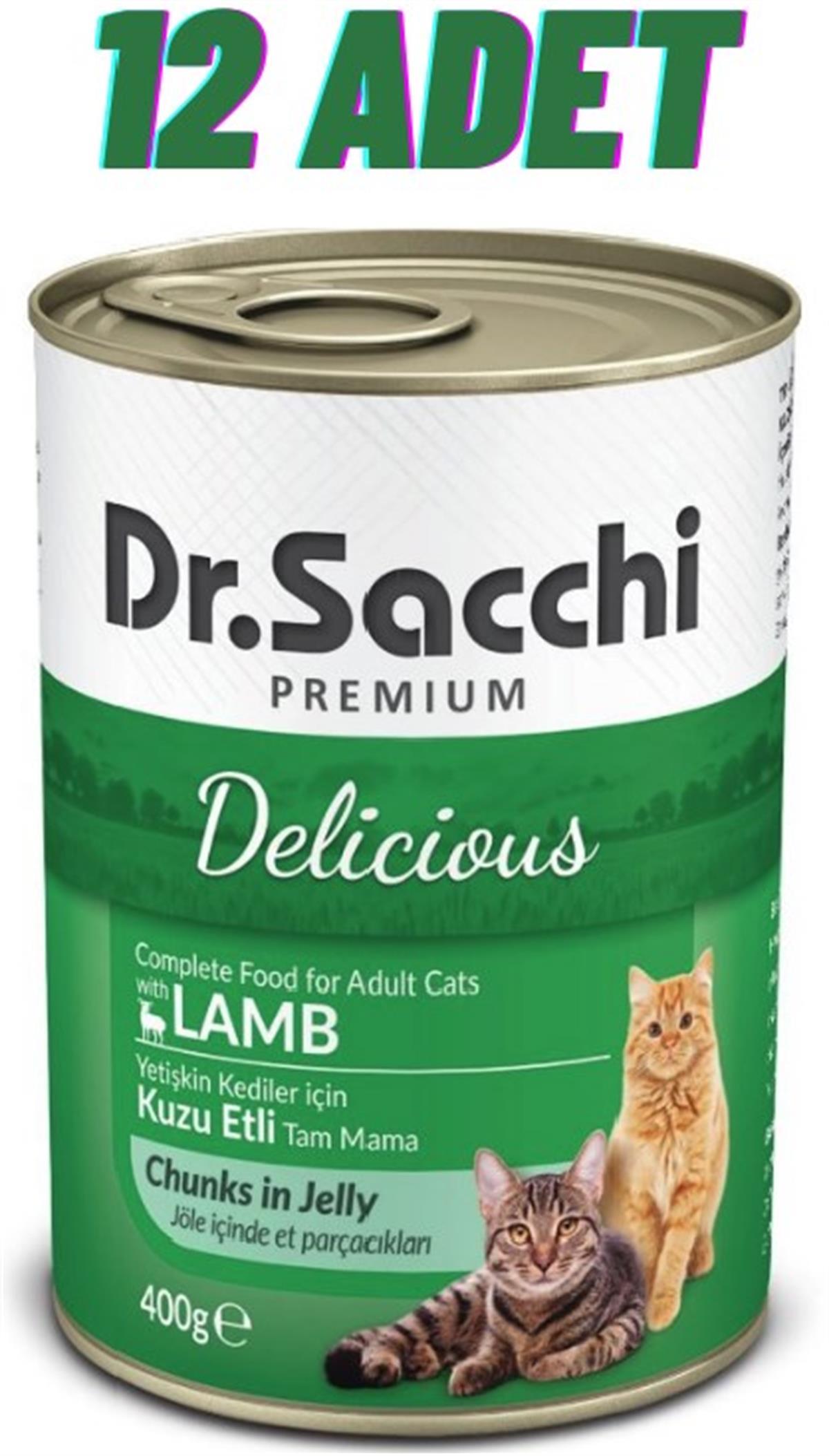 Dr.Sacchi Kuzu Etli Kedi Konservesi 12x400 Gr