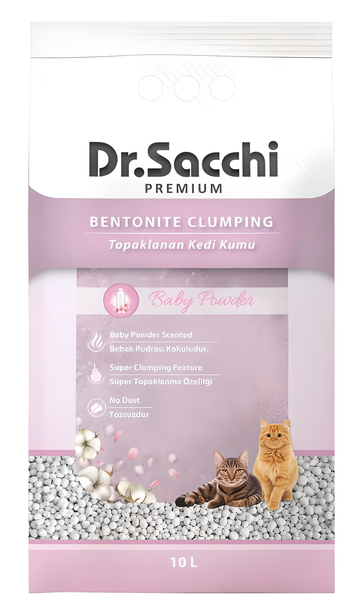 Dr.Sacchi Baby Powder Bentonit Kedi Kumu 10 Lt
