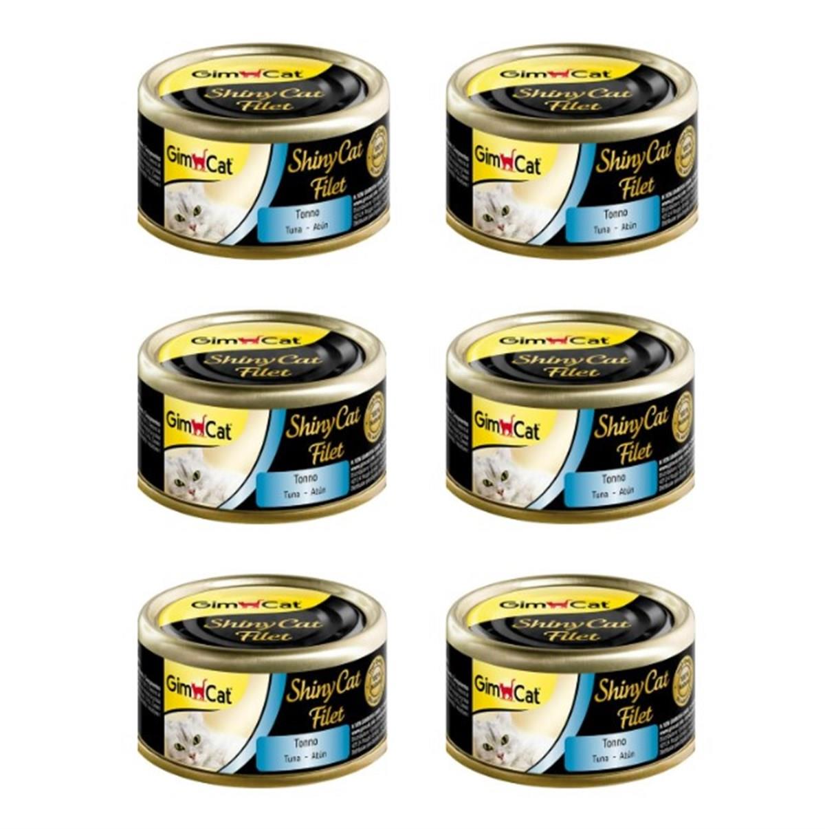 Gimcat Shinycat Kıyılmış Fileto Tuna Balıklı Kedi Konsevesi 6x70 Gr