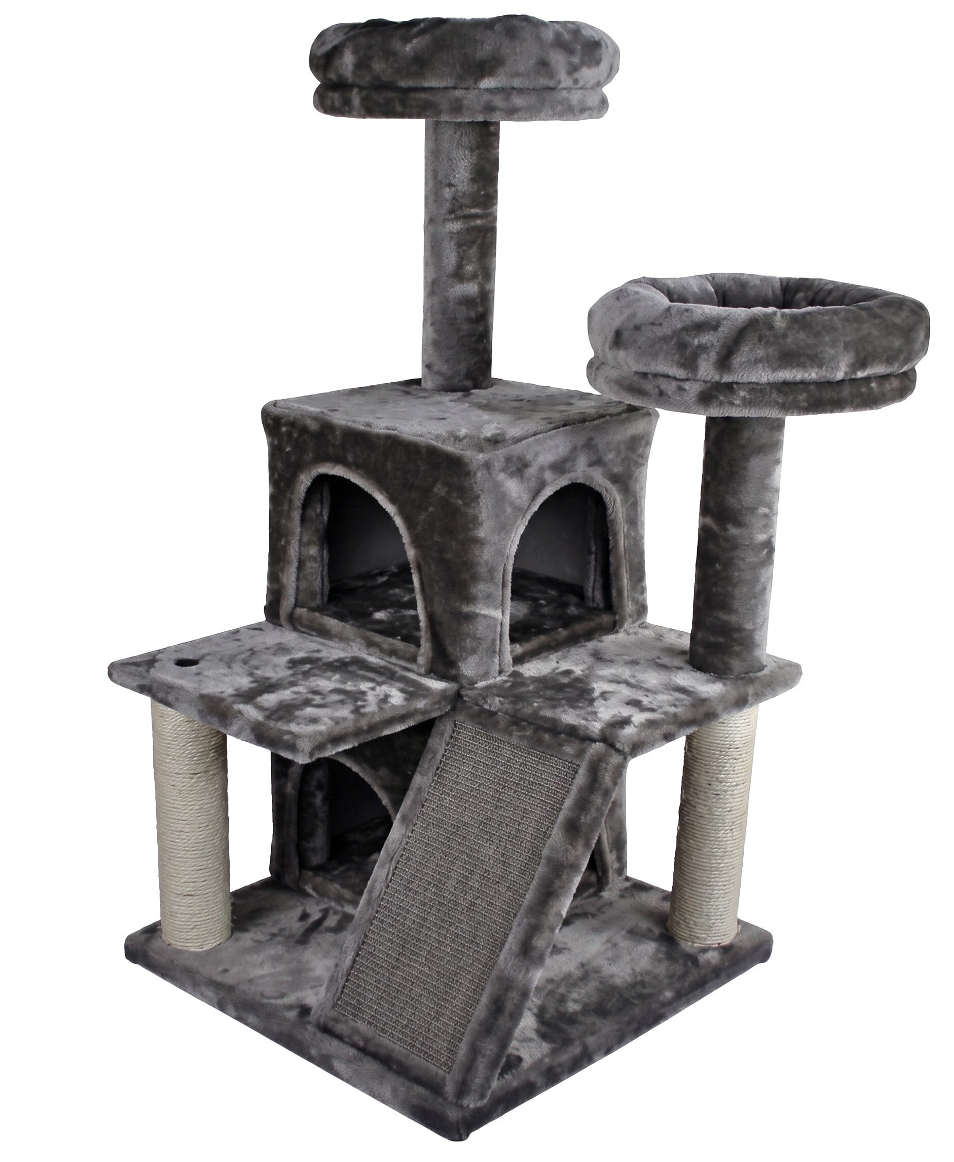 Tommy Çok Katlı Lüks Kedi 50x50x116 Evli Tırmalama Gri