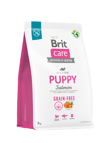Brit Care Deri Ve Tüy Hassasiyeti Olan Yavru Köpekler İçin, Tahılsız, Somonlu Kuru Mama 3 kg