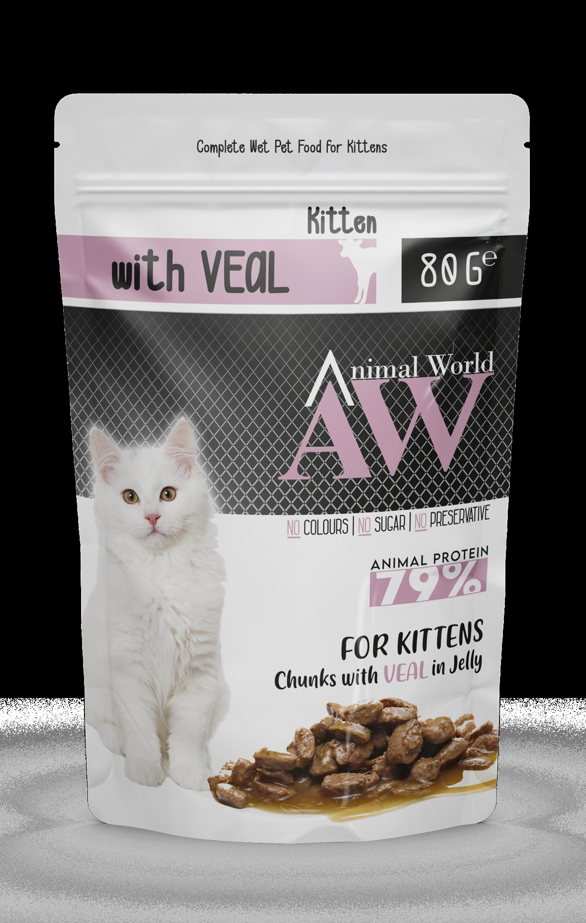 Animal World Kitten Jöleli Dana Etli Yavru Kedi Konservesi 80 gr
