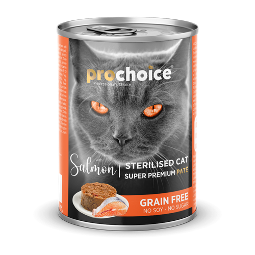 Prochoice Yetişkin Kediler İçin, Tahılsız, Somon Balıklı Ezme Konserve 12x400 gr